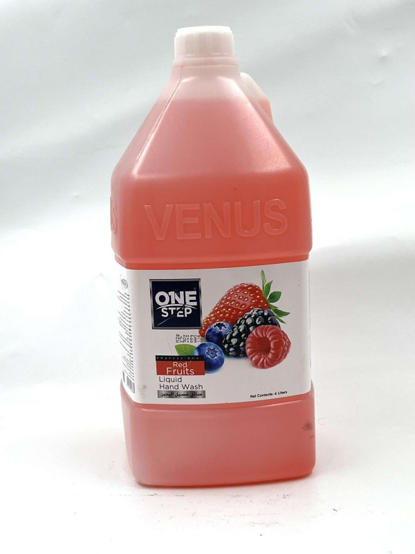 سائل غسيل ايدي ون ستيب  - فواكه الحمراء -4 لتر